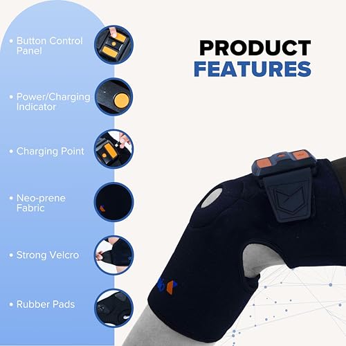 Image of COMPANIO Cordless Knee Massager with TENS for Men & Women - 30 Adjustable Intensity Levels, 3 Modes - Relief from Knee Pain, Joint Pain, Swelling & Arthritis - Rechargeable, Portable - Muscle /Nerve Stimulator with Electrode Gel - No Side Effects - Physiotherapy, Massage & Cramps Therapy