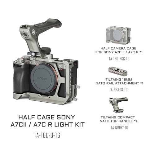 Tilta Half Camera Cage for Sony a7C II / a7C R - Lightweight Kit with NATO Top Handle - Titanium Gray, Grey - Image 2