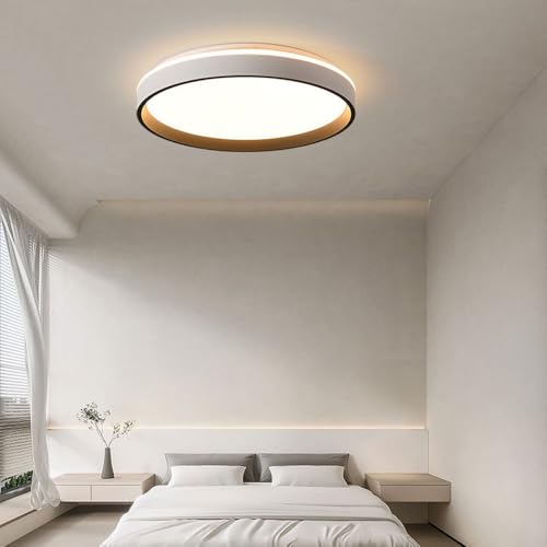 Plafonnier LED moderne rond 50 cm blanc dimmable avec télécommande - 4
