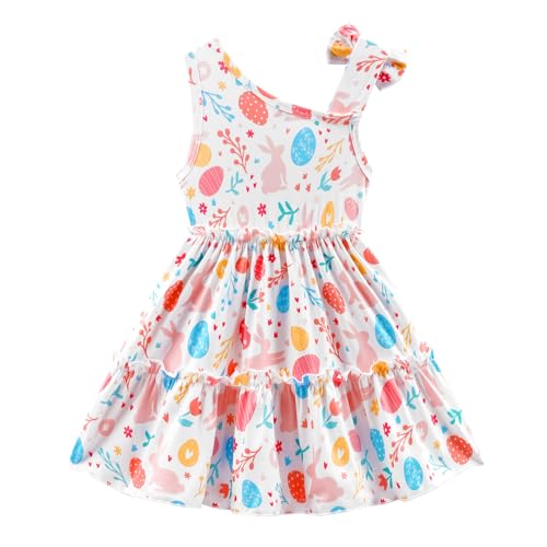 Little Girls Floral Dress - One Shoulder Twirl Tiered A-Line Toddler Party Dress Kids Summer Outfits for 2-8 Years2