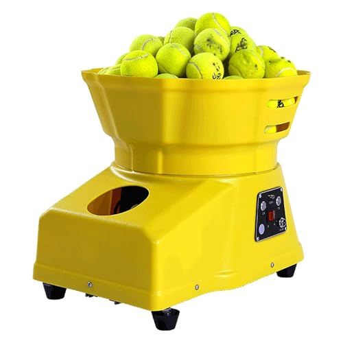 Electronic Tennis Ball Machine, Portable Tennis Thrower/Feeder with Remote Control, 2-8S Serving Frequency and Stepless Speed Regulation, No Ball Stuck, for Beginners/Kids/Coaches/Home