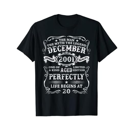 Hombre Nacido En Diciembre 2001 Regalo Hombre 20 Años Cumpleaños Camiseta