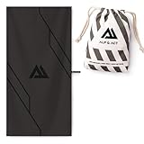 ALP & ACT Mikrofaser Handtuch für Fitness & Sport - 100% Recycelt - EXTRA KOMPAKT & saugfähig - Sporthandtuch für Gym, Yoga, als Saunahandtuch - Microfaser Handtücher & Fitnesshandtuch - grau, 140x70