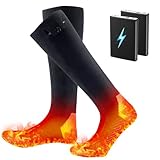 [THEKUKU] 電熱ソックス 電気靴下 バッテリー式 6000mAh*2大容量 スキーソックス USB充電式 4段階温度調節 暖房靴下 高伸縮性 速暖 足元ヒーター 登山/スキー/スポーツ用 水洗い可 防寒グッズ 男女兼用 23~27cm適用（ブラック）