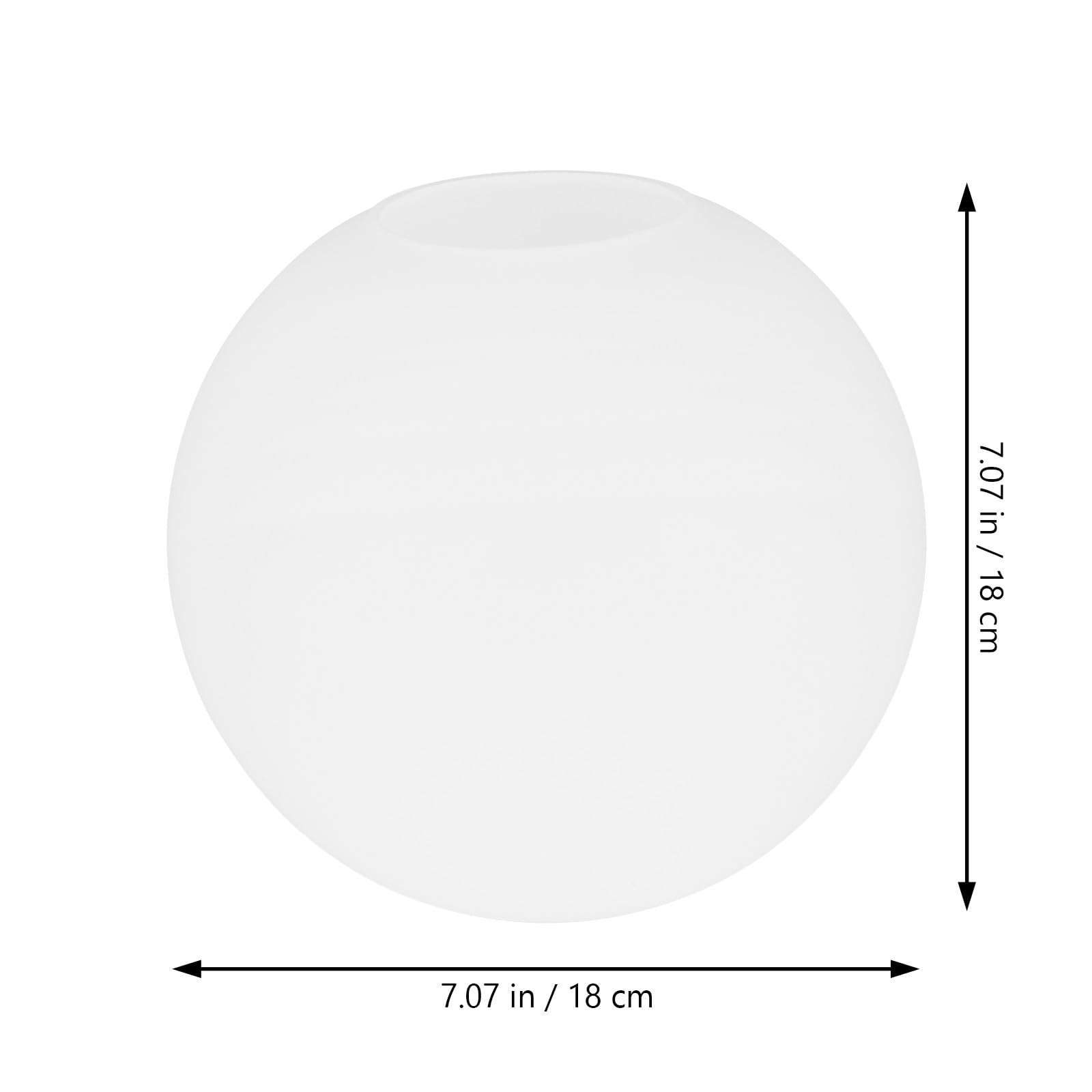 GANAZONO Glaskugel Lampenschirm Ersatz 20cm Kugelförmig mit 7cm Öffnung aus Milchigem Glas für Flur und Deckenleuchten Geeignet Montagefreundlich