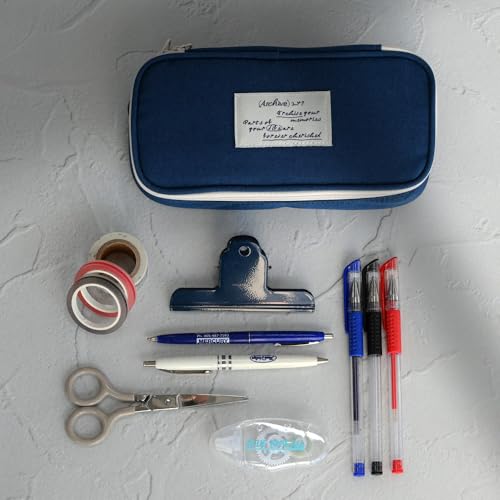 Image of Monolike Archive247 Standard Pencil Case 02. Ocean Navy - Pencil Pouch, Portable Pencil Bag, Pencil Case, Office Pouch case
