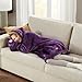 Degrees of Comfort Wearable Blanket Hoodie for Kids, Sherpa Lined Hooded Blankets Sweatshirt with Pockets, Purple, One Size Fits All, 30x28 Inch