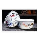 HuWaIdIaN Chinese Tea Cup Ceramic Tea Mug Handmade Tea Cups Porcelain Cups Chicken Crock Cup (Set of...