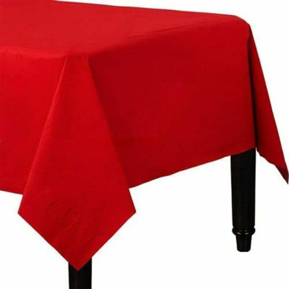 Venuscello Red Venuscello® 25 X Paper Table Cloth Square Tabletop Disposable Folded Cover To Protect Table For Birthday Party - 90Cm X 90Cm
