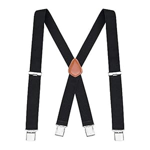 Suspenders for Men – 48″ Elastic Adjustable Straps 1 1/4″ – X Back www.denim.fit 2