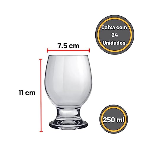 Taça Paulista Água 250ml - Kit 24 Unidades