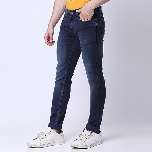 Image of Oxemberg Cotton Slim Fit Solid Denim for Men (DS20024)