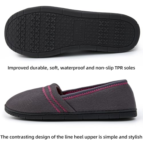 WALKFUN Women's House Loafer Shoes Portable Lightweight Memory Foam Slip on Home Slippers3
