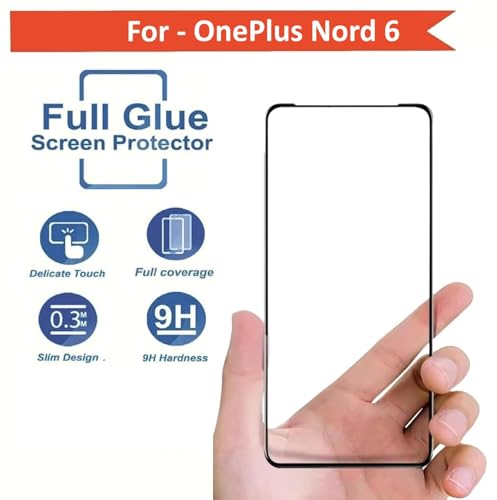 Image of Tempered Glass Screen Protector Compatible For Oneplus Nord 6 | With Camera Lens Protector Screen Guard Pack 1+1