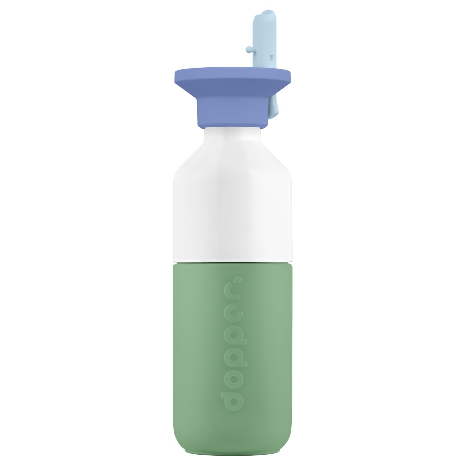 Dopper Steel 350 ml Fresh Green x Flip Straw Bundle Stainless Steel Drinking Bottle - BPA Free Water Bottle, 18/8 Stainless Steel, Leak-Proof - Sports Bottle for Sports, Outdoor and Office