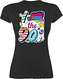 Sprüche Statement mit Spruch - I Love The 90s bunt - M - Schwarz - Tshirt 90er Jahre - L191 - Tailliertes Tshirt für Damen und Frauen T-Shirt