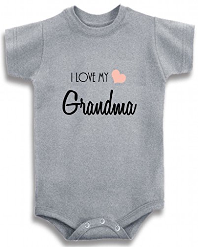 Baby Tee Time Gray Crew Neck Baby Girls' Font I Love My Grandma One Piece 18-24 Months