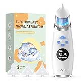 pudult Nasal Aspirator for Baby with Light and Music, Electric Babies Nose Sucker with 3 Soft Silicone Tips, 5 Levels Suction Adjustment Nose Cleaner for Kids Girl Boy Adult Pets
