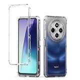 Pełna osłona zawiasów do Xiaomi Redmi 14C, krystalicznie przezroczyste etui, odporne na wstrząsy, ochronne etui na telefon, odporne na zarysowania, przezroczyste, wąskie etui do Xiaomi Redmi 14C, etui