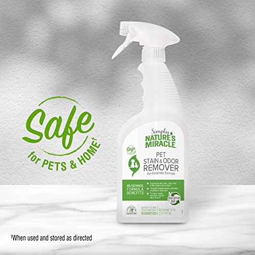 Image of Nature's Miracle Simply Pet Stain and Odor Remover, 16 Ounce, Made with 86% Plant-Derived Surfactants