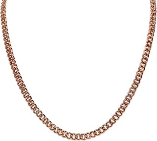 Pure Copper Cuban Link Chain Necklace Heavy Solid Copper Statement Jewelry Set Gift for