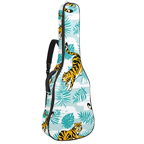 Housse étanche pour guitare acoustique avec double bandoulière et poche Motif feuilles tropicales, Multicolore 04, 42… - Les Beatles, Paul McCartney, John Lennon, RIngo Starr, George Harrison Housse étanche pour guitare acoustique avec double bandoulière et poche Motif feuilles tropicales, Multicolore 04, 42…