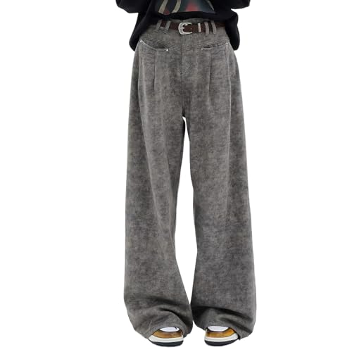 Viatabuna Baggy Jeans for Women Y2K High Rise Straight Wide Leg Boyfriend Jeans Trousers Casual 90s Mom Loose Fit Denim Pants