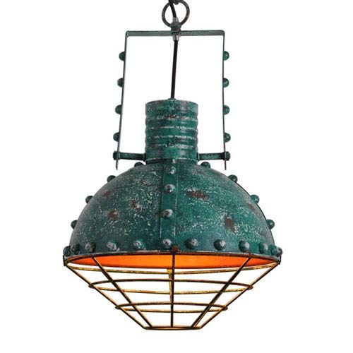 Suspension luminaire vintage verte pour sublimer l'ambiance de votre cuisine et de votre loft