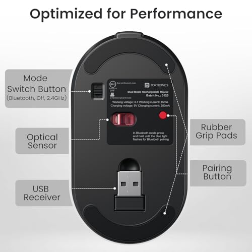 Image of Portronics Key11 Combo Rechargeable Wireless Keyboard and Mouse Set, Bluetooth 5.3&2.4GHz Wireless,Type-C Fast Charging,Gradient Keys, Noiseless Typing, High Precision Mouse, for PC&Laptop(Grey)