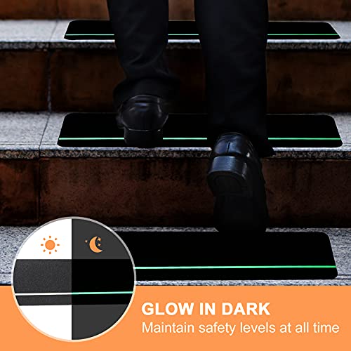 Image of Qingluan Anti Slip Tape, Waterproof Self Adhesive Glow Green Black 12-Pack 6 inchx24 inch Grip Tape