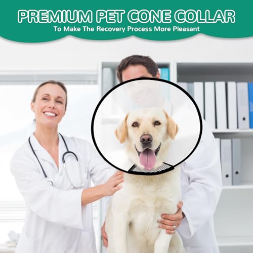 Halskrause Hund Weich, 3 Stück Hundekragen Leckschutz (XL/XXL ist 1 Stück), Atmungsaktive Kragen Hund, Leichter Schutzkragen Hunde, Einstellbarer Halskrausen für Hunde, Elisabethanischer Kragen (XXL)