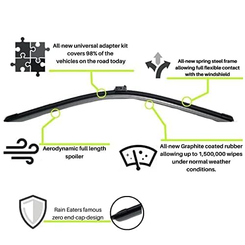 Image of Oshotto Frameless (O.E.M Type) Wiper Blades Compatible with GLS (24 inch /22 inch)