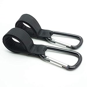 kinderwagen haken für wickeltasche – karabiner kinderwagen, 2in1 praktisch für den Kinderwagen und als Tragehilfe für Taschen,Anhänger für Kinderwagen,Universale Passform, 2er Packung
