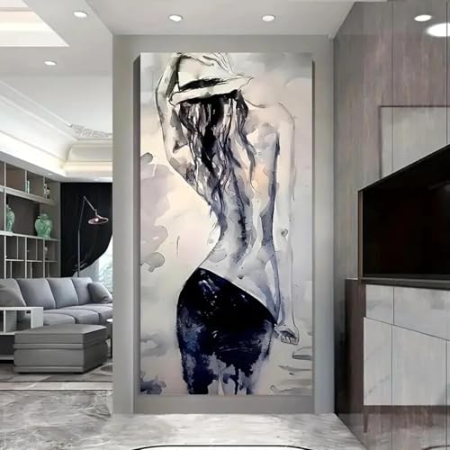 Impressions sur toile de femme minimaliste XINBAO finition huile