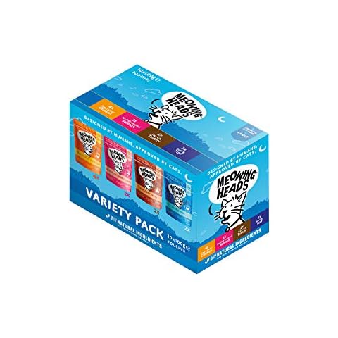 Meowing Heads Wet Cat Food - So-Fish-Ticated Salmon - 93% Natural Salmon - Chicken & Beef Pouches with No Artificial Flavours - Grain-Free Recipe ( 10 x 100 g) Cover