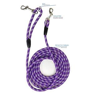   Long-Rope-Dog-Leash-for-Dog-Training-12FT-20FT-30FT-50FT-Reflective-Threads-Dog-Cat-Leashes-Tie-Out-Check-Cord-Recall-Training-Agility-Lead-for-Large-Medium-Small-Dogs-Purple-10mm12ft