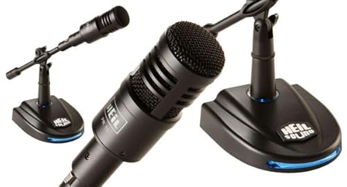 HEIL Sound PR-10-PKG - AR Dynamic Studio Microphone with LB-1 Lighted Base (BLACK) with PTT (3-pin XLR)