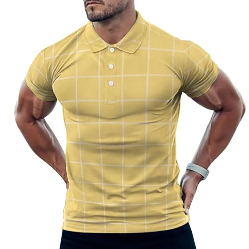 Polo de golf pour homme Dry Fit anti-transpiring et confortable jaune