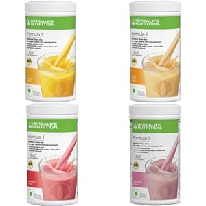Noor Secrets Herbalife Nutrition Formula 1 Shake Mix 500 Grams – Pack of Four (Mango – Orange Cream – Strawberry – Rose…