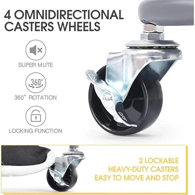 ´¢Îï³µ 3-Tier Locking Wheel Utility Cart - Mobile Storage Organizer with Brake Casters, Versatile Serving Trolley for Kitchen, Living Room, Office, Home Use, Heavy Duty Rolling Organizer-Q2xWyojQ