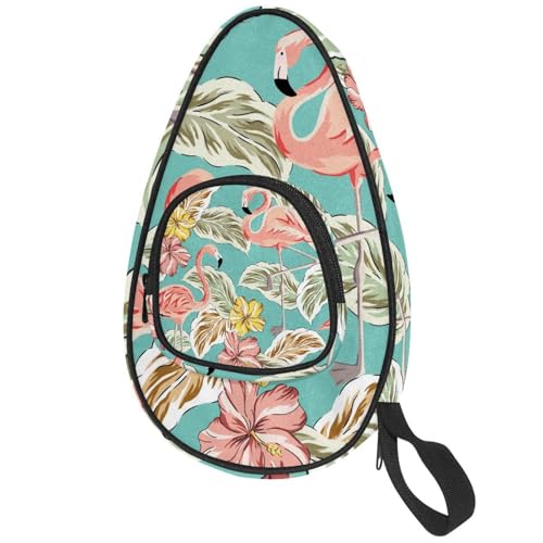 VAPOKF Tischtennis Fledermausbezug Flamingo und Tropische Blätter Tischtennis Paddeltasche Tischtennisschläger Hülle mit Tasche für 4-5 Bälle VAPOKF Tischtennis Fledermausbezug Flamingo und Tropische Blätter Tischtennis Paddeltasche Tischtennisschläger Hülle mit Tasche für 4-5 Bälle