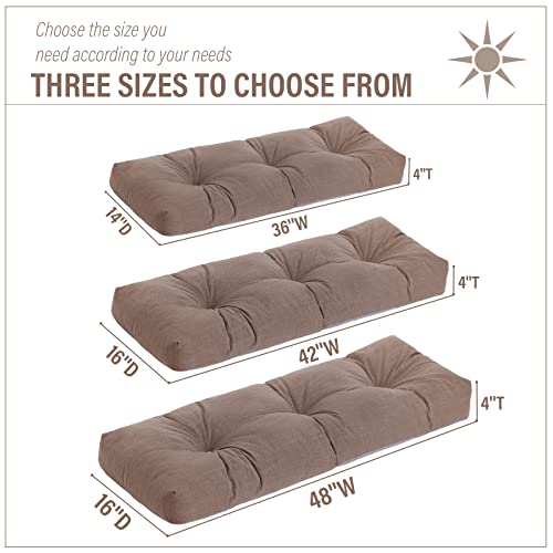 Tiita Outdoor Bench Cushion, 36×14 Inch Waterproof Patio Furniture Cushions Durable Patio Bench Seat Pads, Resistant Long Chair Cushion For Garden, Sofa, Swing (Coffee) #TOP2