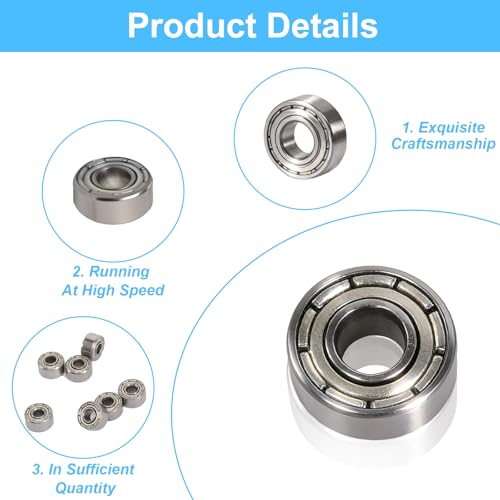 60 Stück Mini Kugellager 693ZZ Kugellager 3x8x4 mm Rillenkugellager Doppelt Abgeschirmte Ball Bearings Miniaturkugellager für Skateboards Trolleys und Mehr