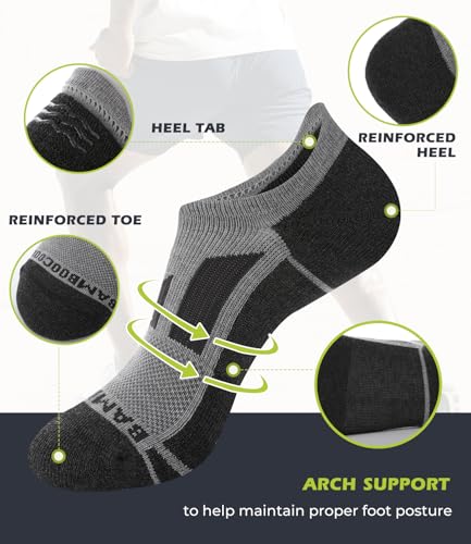 Image of BAMBOO COOL Men's No-Show Socks Low Cut Breathable Moisture-Wicking Socks Non Slip Running Workout casual, 6 Packs