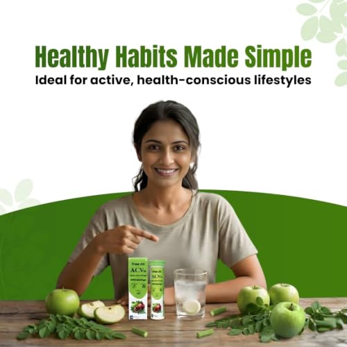 Image of Free On ACV Moringa Effervescent Tablets - Apple Cider Vinegar with Moringa - Controls Cravings, Boosts Metabolism & Weight Loss - Sugar Free - Pomegranate Extract, B6 & B12 - Green Apple (Pack of 4 (60 Tablets))