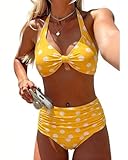Honlyps High Waisted Bikini Sets for Women Tummy Control Bathing Suit Retro 2 Piece Swimsuit Modest Swim Suits 2026 Polka Dot