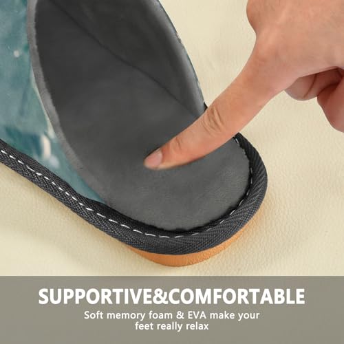 Silverback Gorilla House Slippers for Women Men, Warm Slipper Rubber Sole Memory Foam Indoor Outdoor 4-53