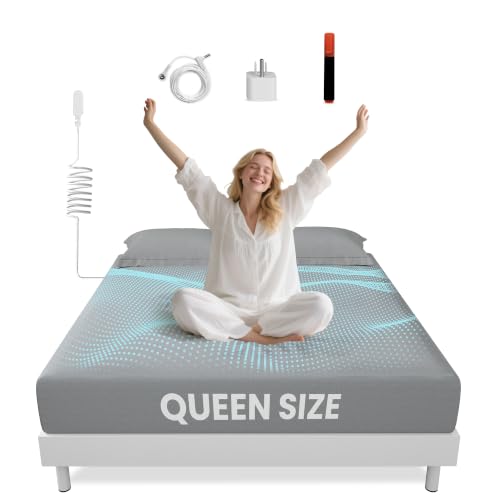 Grounding Sheets Grey Queen Size - 90% Organic Cotton + 10% Pure Silver Fitted Bed Sheet for Earthing - 400 Thread Count Deep Pocket Grounded Bedsheets - Improved Sleep Down to Earth Bedding