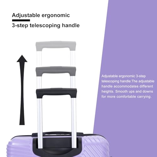 Lightweight 3-Piece Luggage Set with Spinner Wheels, Adjustable Pull Rod, Comfortable Handle, Stylish Travel Suitcase Ensemble with Textured Pattern, Gray4