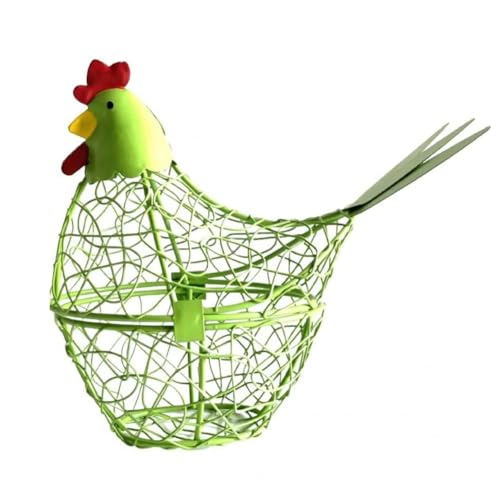 Paniers à œufs en forme de poule de style ferme, support pratique pour œufs de Pâques, boîte de rangement pour œufs de Pâques, support en fil de fer...